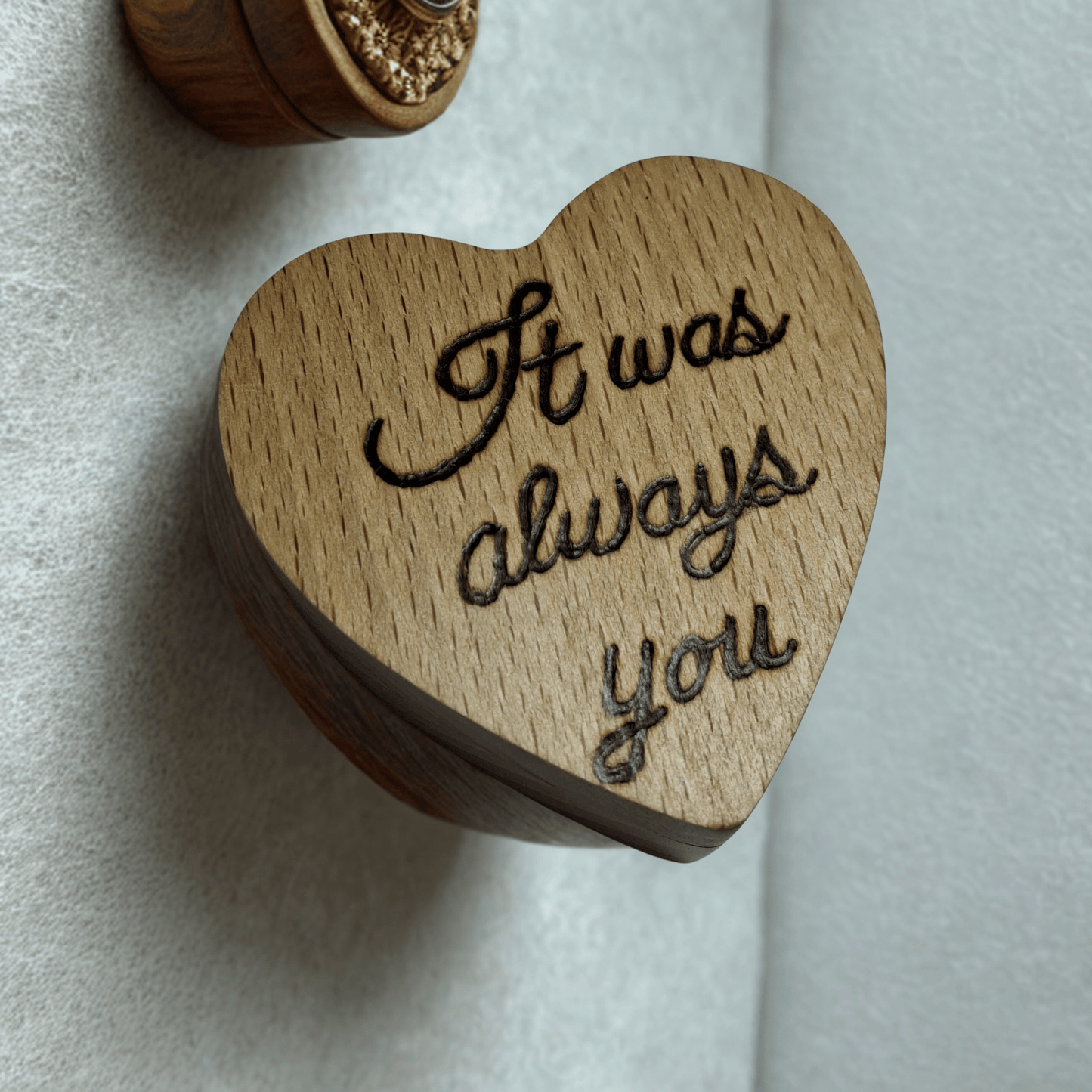 It was always you, Solid Beechwood Ring Box with Swivel Lid