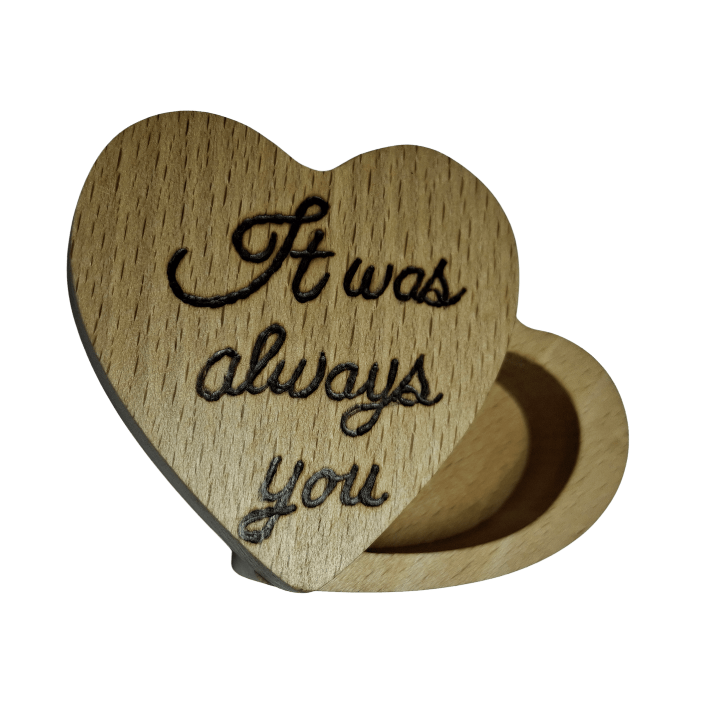 It was always you, Solid Beechwood Ring Box with Swivel Lid