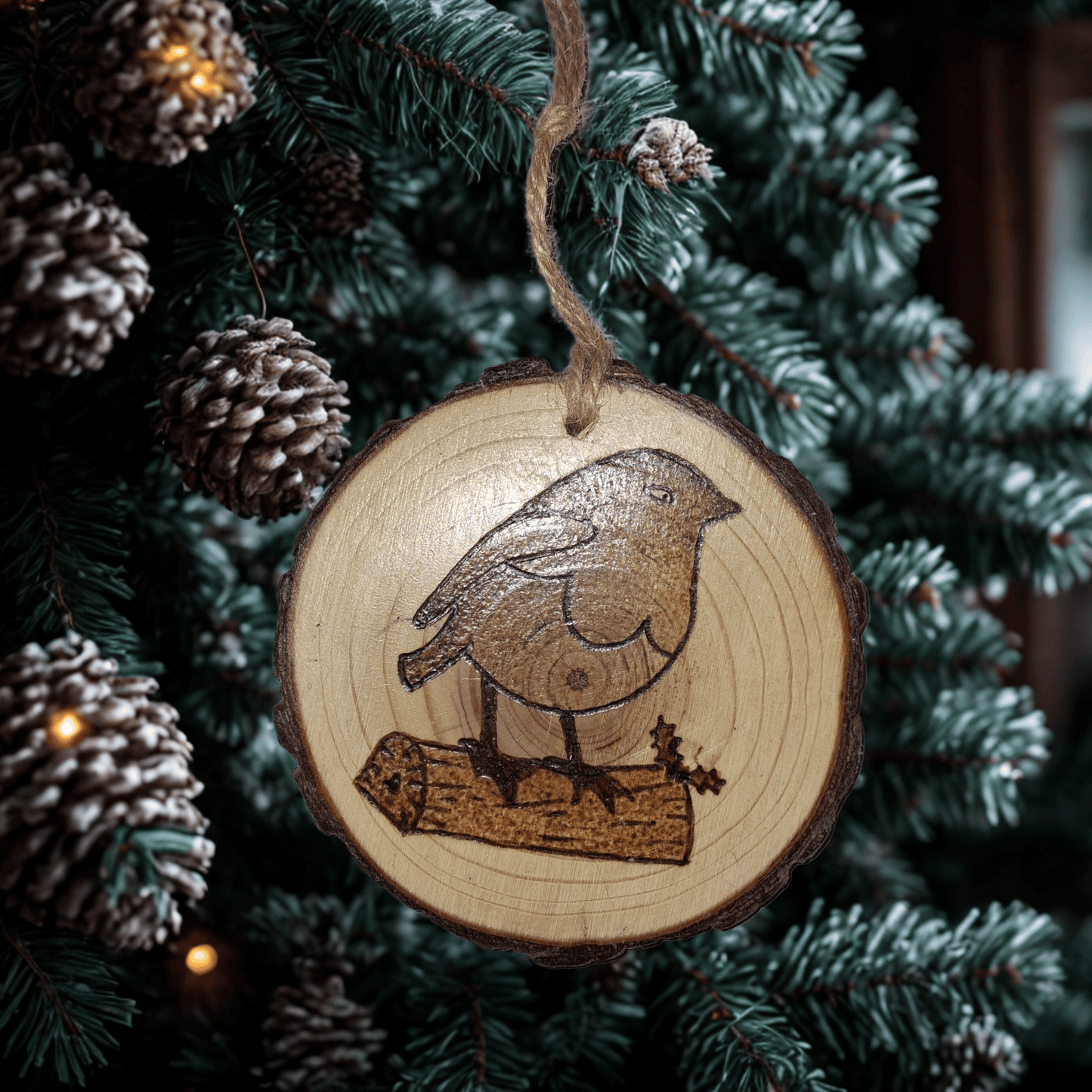 Robin on log, Log slice tree decoration