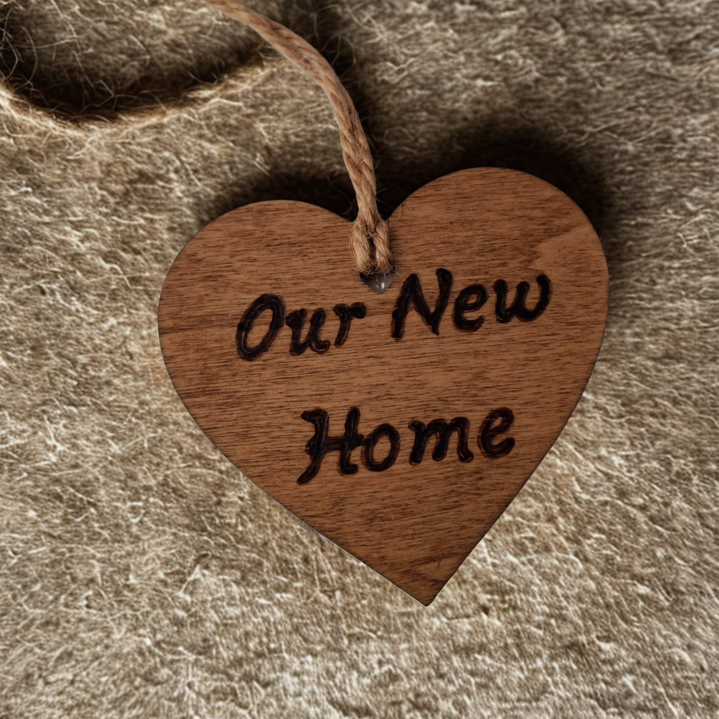 Our new home hanging heart