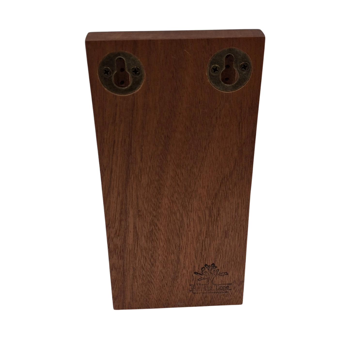 Rear of plaque, showing 2 keyhole hangers