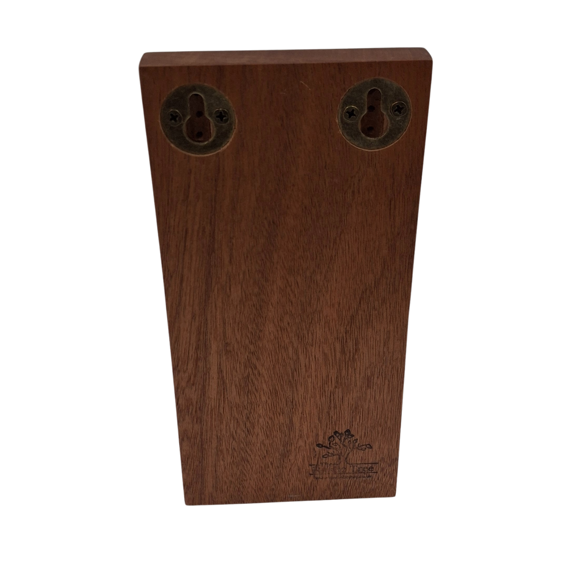 Rear of plaque, showing 2 keyhole hangers